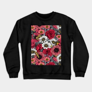 Flower mix and moths 2 Crewneck Sweatshirt